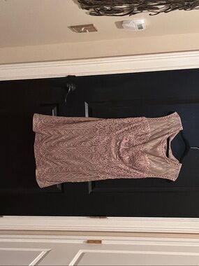 Sue Wong Blush Embroidered Sleeveless Mini Dress